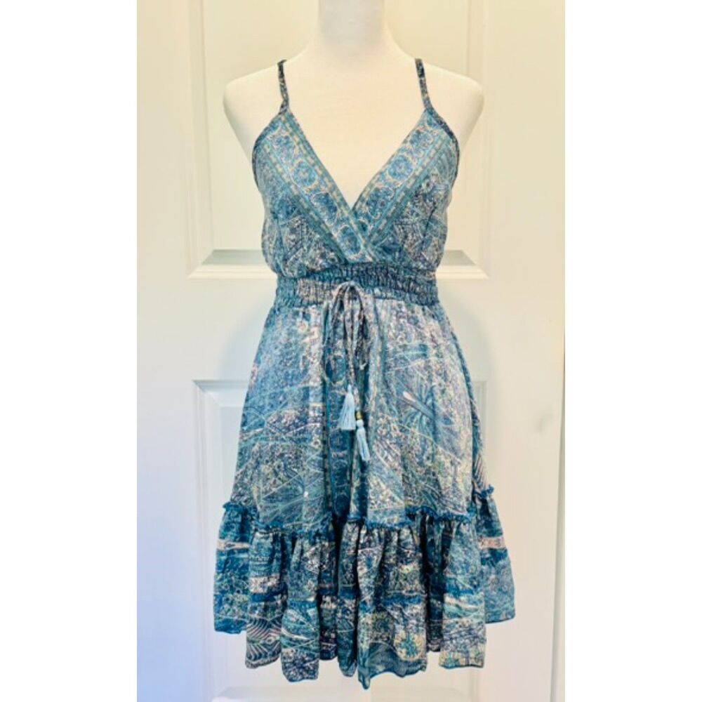 NWT Karma Highway boho print halter mini dress OS